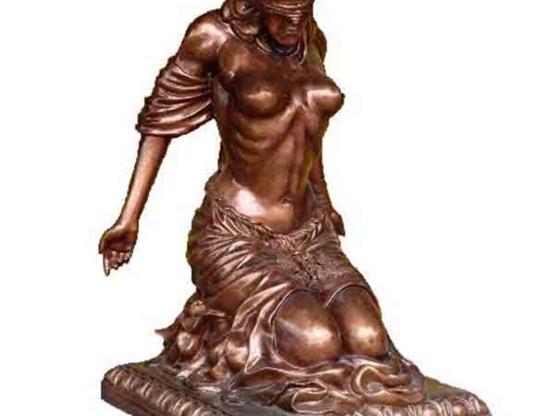  Bronze (Effect) Kneeling Lady Sculpture 