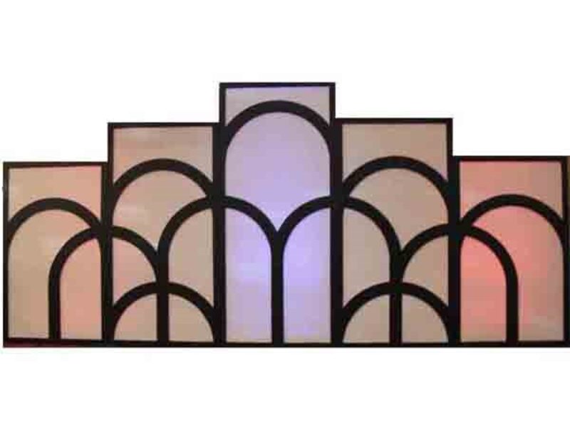  Set of 5 Art Deco Panels c/w Brace