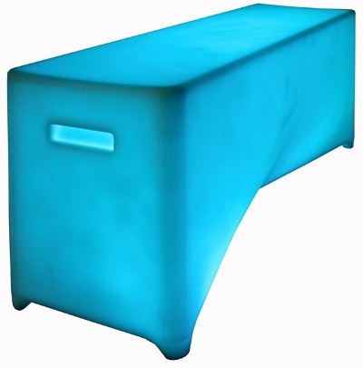 LED Bench Seat shown in Turquoise