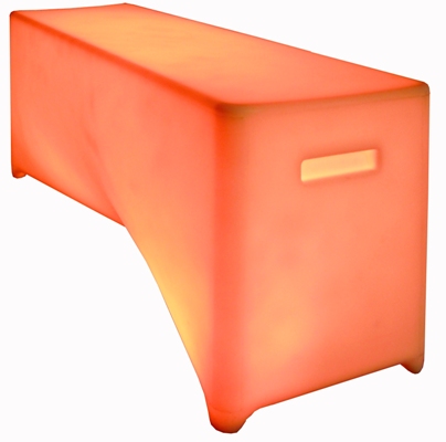 LED Bench Seat shown in Orange