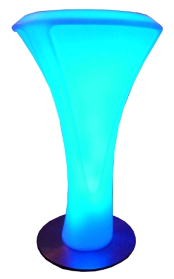 LED Poseur Table shown in Turquoise