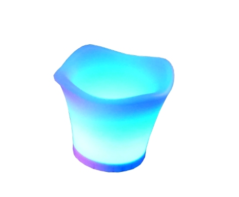 LED Ice Bucket 4 lip shown in Blue