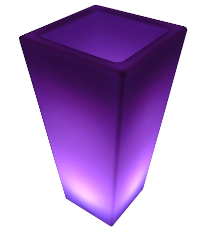LED Floorstanding Ice Box/Planter shown in Purple