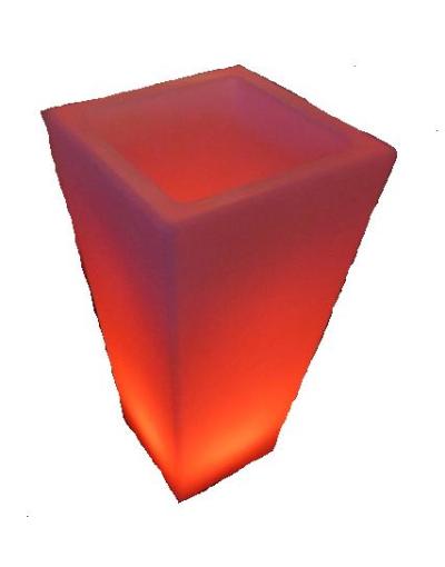 LED Floorstanding Ice Box/Planter shown in Red