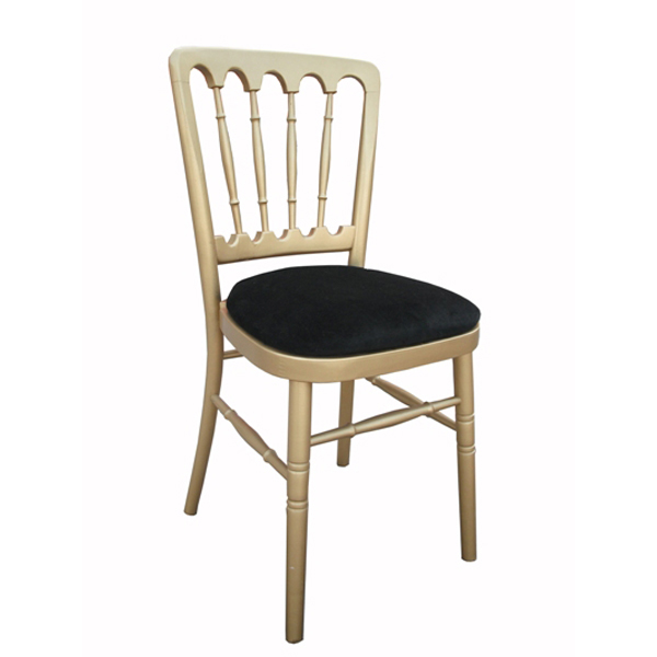 Meecham Chair Gold c/w Black Seat Pad