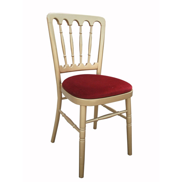 Meecham Chair Gold c/w Burgundy Seat Pad