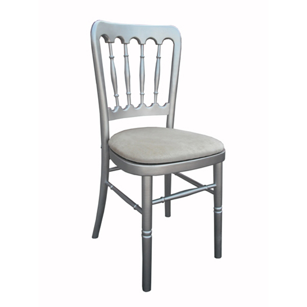 Meecham Chair Silver c/w Beige Seat Pad