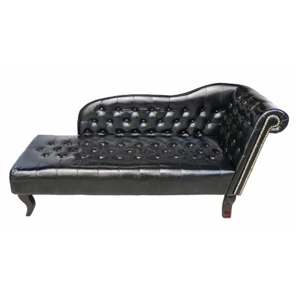 Black Chesterfield Chaise Longue