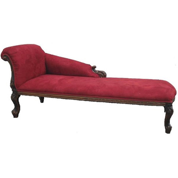 Chaise Longue in Burgundy Red
