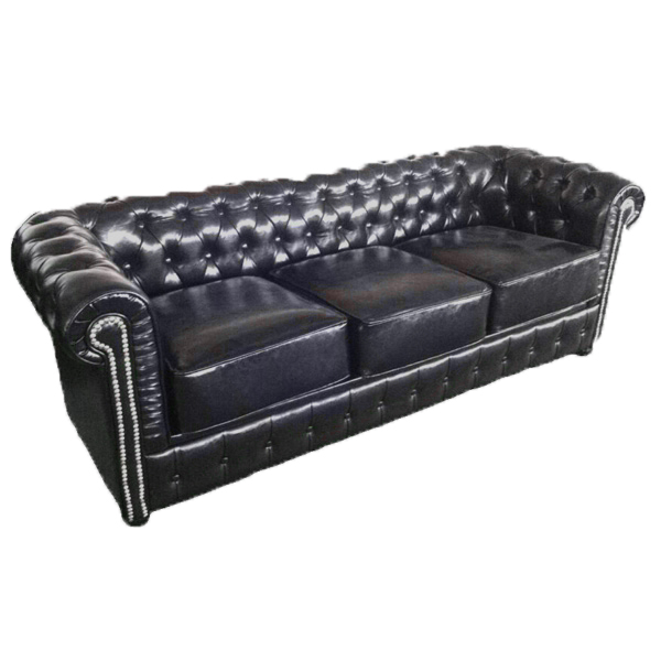 Chesterfield Black 3 Seater Settee
