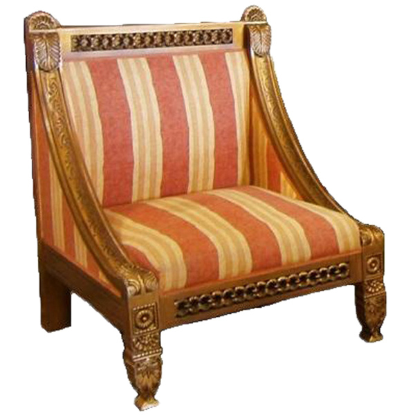 Ornate Chair in Red/Gold Stripe