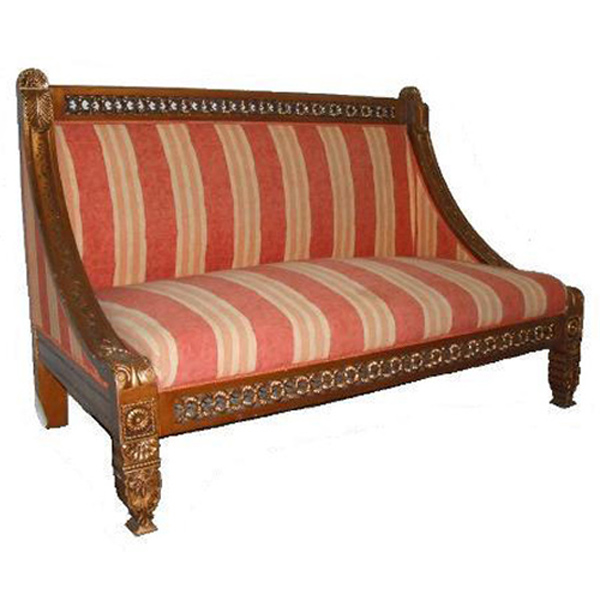 Ornate Sofa in Red/Gold Stripe