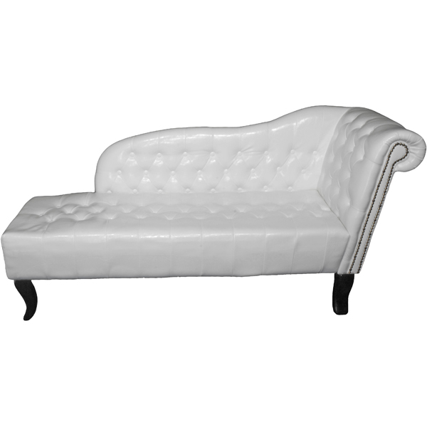 White Chesterfield Chaise Longue