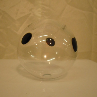  Glass Globe Clear c/w Black Spots