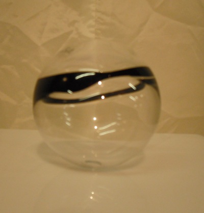  Glass Globe Clear c/w Black Stripe
