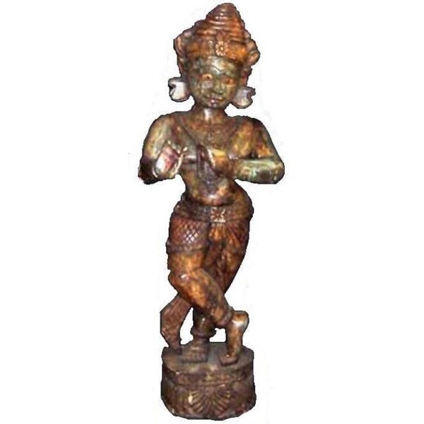 Wood Carved Krishna Model