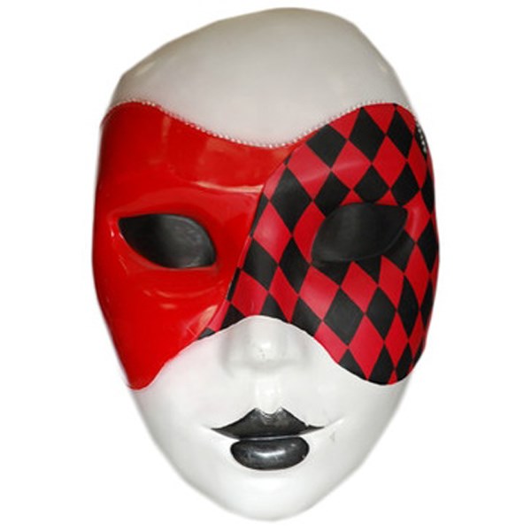 Mask Red & Black Chequered c/w stand