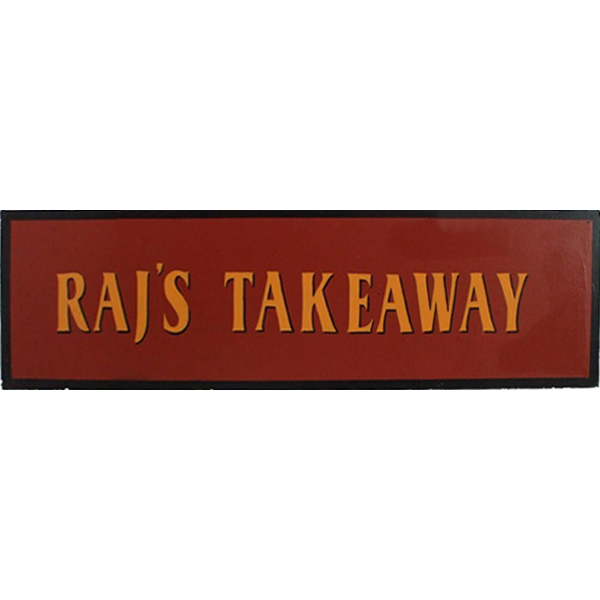 Sign "Raj's Takeaway"