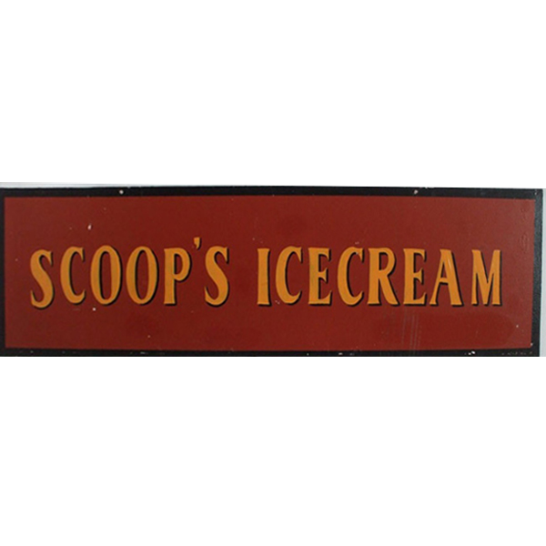 Sign "Scoops Ice Cream"