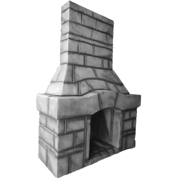 Stone Effect Fireplace (3D Model)
