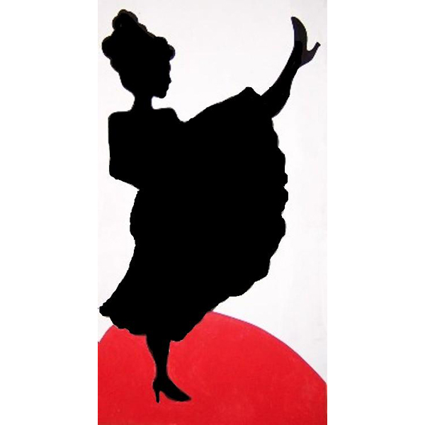 Flat of Silhouette Can Can Dancer