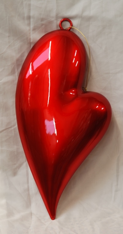  Satin Heart in Red 3D