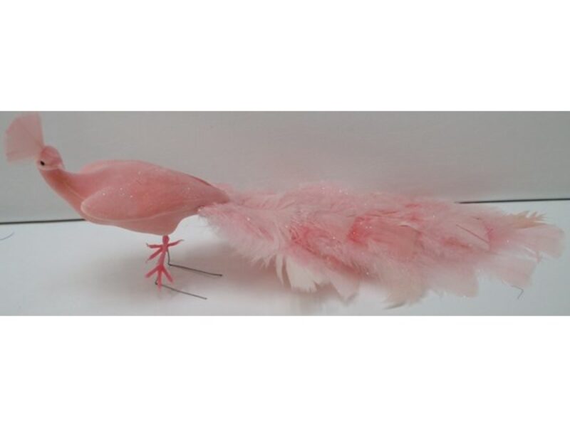 Glittered Peacock Pink closed Feathers