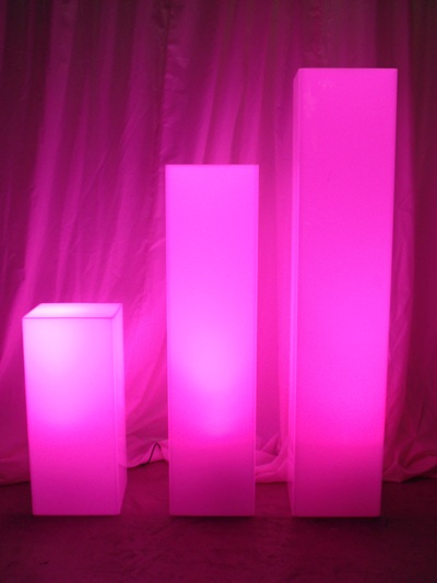  Acrylic Pillars with internal LED Lights