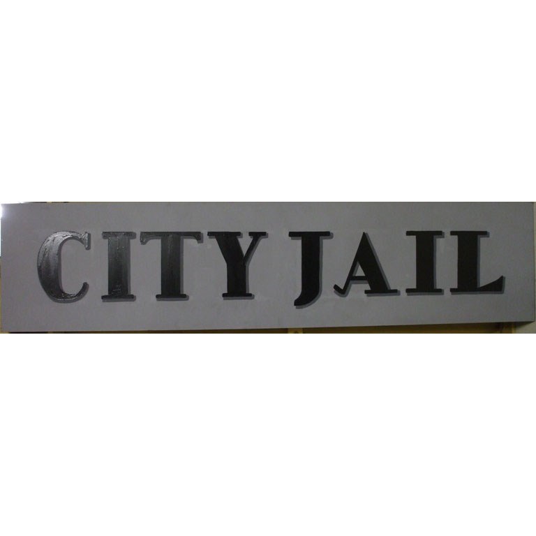 'City Jail' sign c/w support