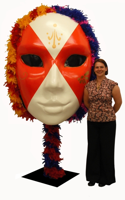 Giant Mask c/w Feather Boa Decoration