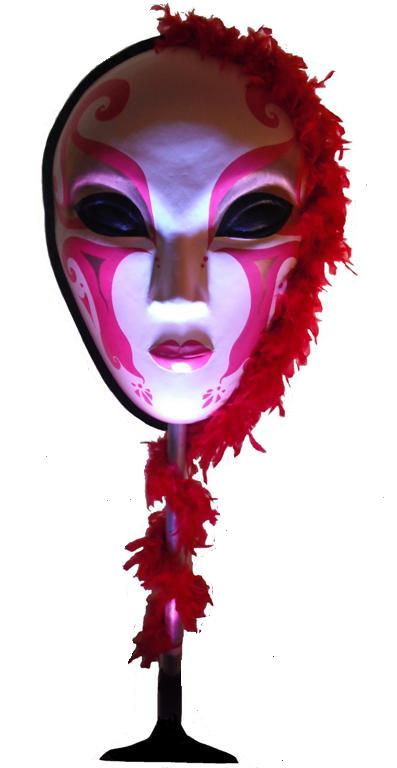 Large 2D mask c/w Boa Decoration