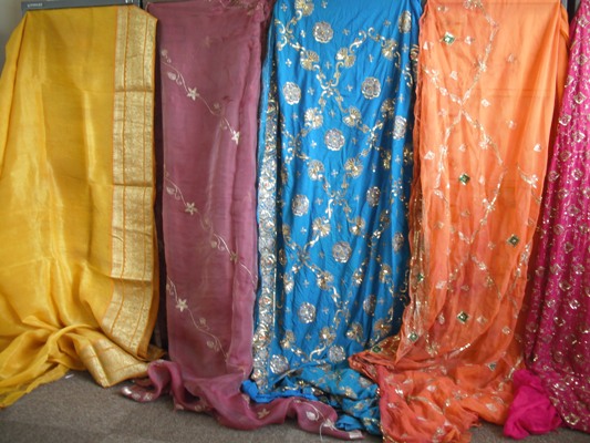  Saris (Decorative Silks) Coloured and Patterned