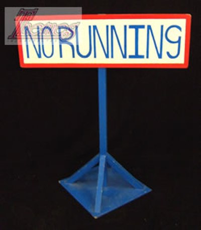  No Running Sign c/w Post