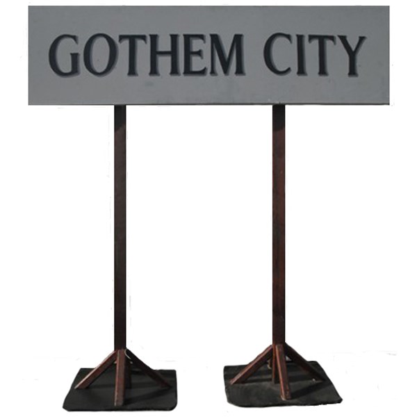 Sign Reading "Gothem" City