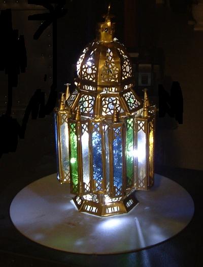 Moroccan Lantern c/w Lights & Mirror Base