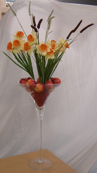  Giant Martini Glass with Flowers and Crystals