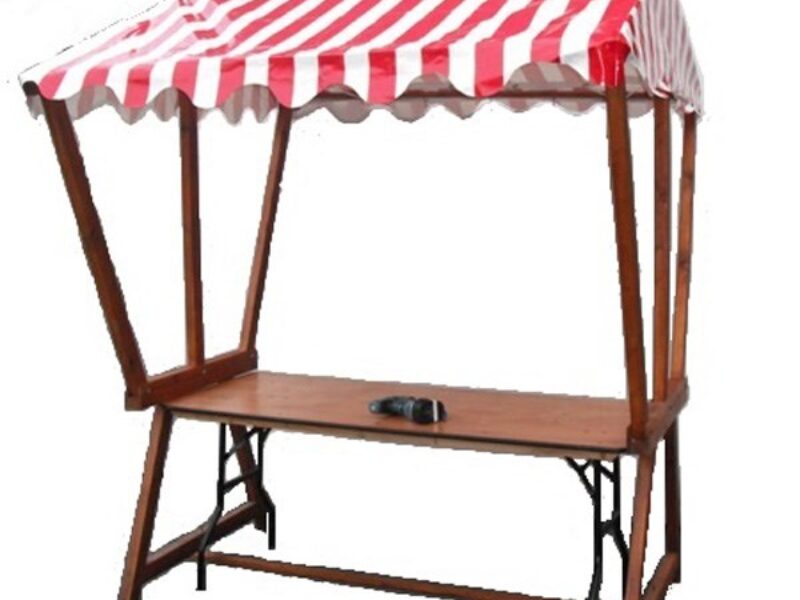 Market Stall c/w Red Striped Canopy