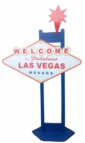Welcome to Las Vegas Sign c/w support structure & Star 2D