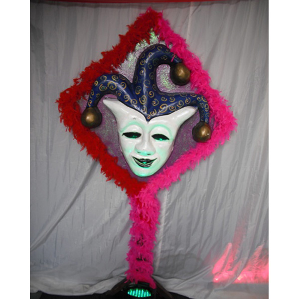 2D Venetian Jester Mask Design 2 with Boas