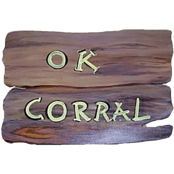 Sign Rustic OK Coral