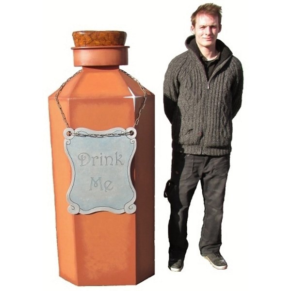 Giant Brown Bottle "Drink Me" Model