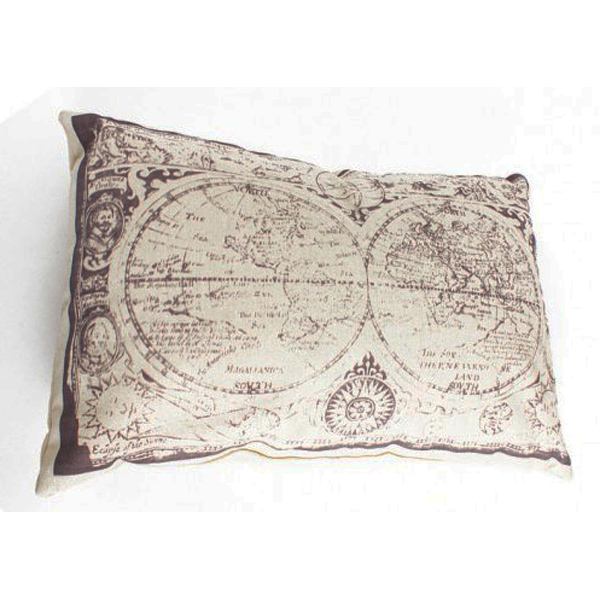Cushion with vintage Atlas print
