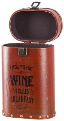 Red Wooden Wine Case