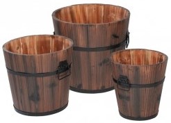 Set of 3 Wooden Tubs