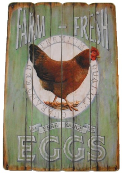 Vintage "Fresh Farm Eggs" Sign 60cm x 40cm