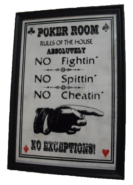 'Poker Room' sign