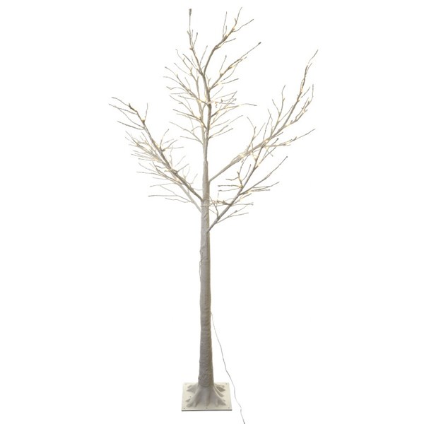Snowy White Tree with LED lights 2m