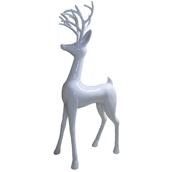 White Standing Reindeer Model