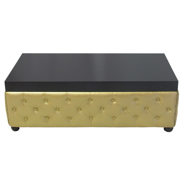 Chesterfield Table in Gold Faux Leather