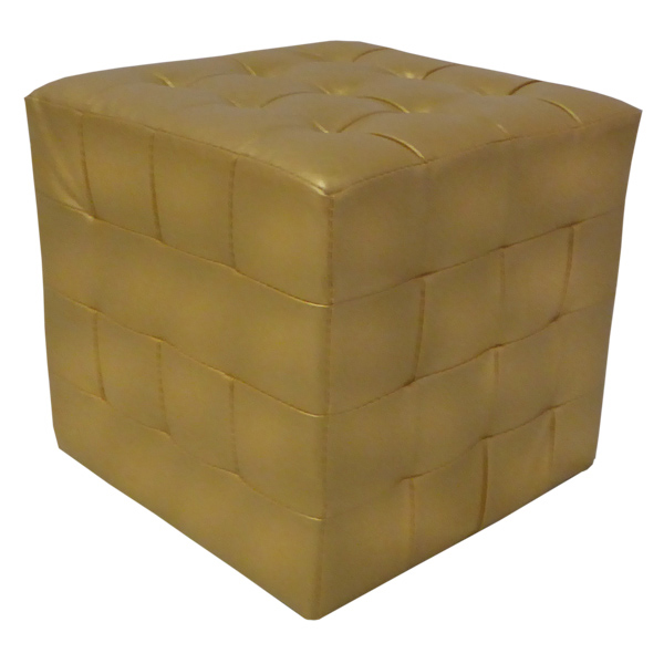 Cube Seat Gold Faux Leather